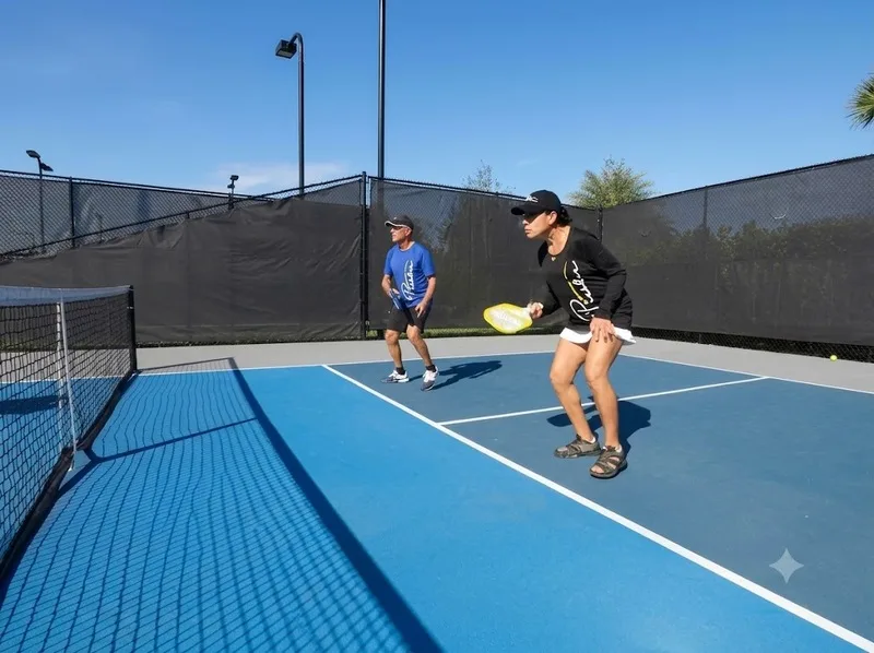 Người chơi trình 2.0–2.5 tập giao bóng và làm quen luật pickleball.